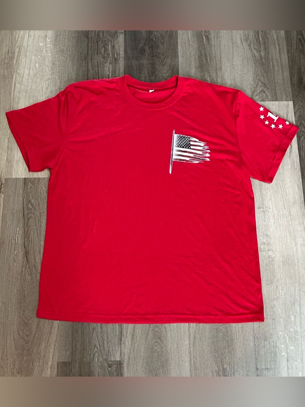 💗FREEw/PURCHASE💗 Men’s Red USA Flag Tee Short Sleeve Patriotic T-Shirt 2XL